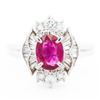 Image 1 : GIA Platinum Purplish Red 1.44ct Ruby & 0.62ct Diamond Ring, Size 7.5