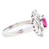 Image 3 : GIA Platinum Purplish Red 1.44ct Ruby & 0.62ct Diamond Ring, Size 7.5