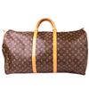 Image 4 : Louis Vuitton Monogram Keepall 55 â€“ Canvas Travel Bag with Vachetta Leather Trim
