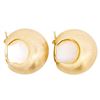Image 2 : 18KYG Italian Brushed Gold Hoops