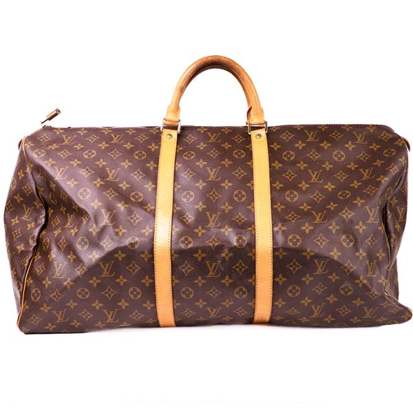 Louis Vuitton Monogram Coated Canvas & Vachetta Leather Keepall 60