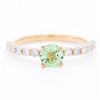 Image 1 : 14KYG Mint Green Garnet & Diamond Solitaire RIng, Size 7