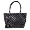 Image 1 : Chanel 9-Series Cambon Tote w/ Authenticity Card â€“ Black Quilted Leather with CC