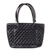 Image 4 : Chanel 9-Series Cambon Tote w/ Authenticity Card â€“ Black Quilted Leather with CC