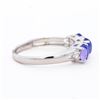 Image 3 : 14KWG 3 Stone Tanzanite and Diamond Band, Size 6.5