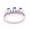 Image 4 : 14KWG 3 Stone Tanzanite and Diamond Band, Size 6.5