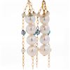 Image 2 : 18KYG 2.8-6.4mm Pearl Dangle Earrings 2"