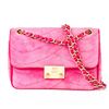 Image 2 : Chanel 22-Series Pushlock Flap Shoulder Bag with Auth. Card â€“ Pink Suede & Leath