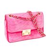 Image 3 : Chanel 22-Series Pushlock Flap Shoulder Bag with Auth. Card â€“ Pink Suede & Leath