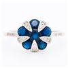 Image 1 : 14KWG Sapphire and Diamond Designer Ring, Size 7.25