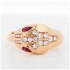 18KRG Bvlgari Serpenti Seduttori 0.75ctw Diamond & Rubellite Snake-Head Ring, 7.25