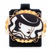 Image 1 : 18K Rose Gold Cameo Brooch/Pendant of a Very Cool and Mysterious Lady