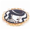 Image 2 : 18K Rose Gold Cameo Brooch/Pendant of a Very Cool and Mysterious Lady