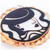 Image 3 : 18K Rose Gold Cameo Brooch/Pendant of a Very Cool and Mysterious Lady