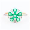 Image 1 : 14KYG Emerald and Diamond Designer Ring, Size 7.25