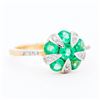 Image 2 : 14KYG Emerald and Diamond Designer Ring, Size 7.25