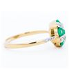 Image 3 : 14KYG Emerald and Diamond Designer Ring, Size 7.25