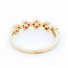Image 4 : 14KYG 5-Motif Bead Set Ruby Quatrefoil Band, 6.5