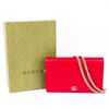 Image 1 : Gucci Double G Chain Wallet Leather Red â€“ with Box & Dust Bag