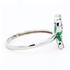 Image 3 : 14KYG 1.10ctw Emerald and Diamond Butterfly Ring, Size 7.25