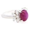 Image 2 : Platinum 2.52ct Star Ruby & 0.50ct Natural Diamond Pinky Ring, 3.5