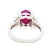 Image 4 : Platinum 2.52ct Star Ruby & 0.50ct Natural Diamond Pinky Ring, 3.5
