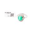 Image 5 : Platinum 2.05ct Emerald & 0.40ctw Diamond Ring, sz 6.5