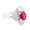 Image 2 : Platinum 1.17ct Ruby & 0.50ctw Natural Diamond Ring, Size 6