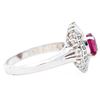Image 3 : Platinum 1.17ct Ruby & 0.50ctw Natural Diamond Ring, Size 6