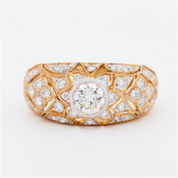 14KYG Vintage Ladies Diamond Cocktail Ring, 6.5