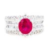 Image 1 : GIA Platinum 2.04ct Burma Ruby & 1.00ctw Natural Diamond Ring, Size 6.25