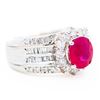 Image 2 : GIA Platinum 2.04ct Burma Ruby & 1.00ctw Natural Diamond Ring, Size 6.25