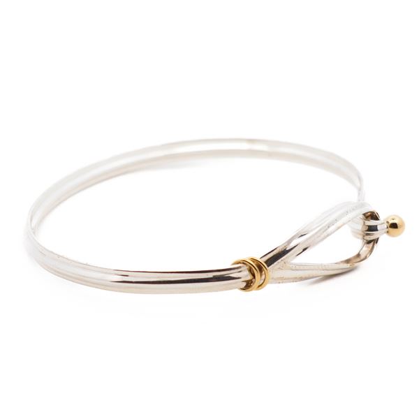 18K/925 Tiffany & Co. Hook-and-Eye Bangle 6 3/4"
