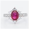 Image 1 : GIA Plat. 2.14ctw Thai Ruby & Diamond Ring, 6