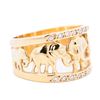 Image 2 : 18KYG Elephant-Motif Diamond Band, Size 9