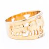 Image 3 : 18KYG Elephant-Motif Diamond Band, Size 9