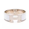 Image 1 : Hermes Click-Clack Enamel & Palladiumâ€‘Tone Hinged Bracelet, GM Size