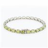 Image 1 : 18K White Gold 14.00ct Peridot Bracelet 6"