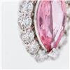 Image 4 : Platinum 1.013ct Pink Sapphire & 0.52ctw Diamond Cluster Pendant Necklace w/Gem Report, 18"