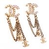 Image 3 : Chanel 2021 Goldâ€‘Tone, Costume Pearl & Rhinestone Charm Earrings w/Box