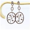 Image 1 : 18K WG 1.38ctw Diamond Drop Earrings, Length:4.4 cm, Weight: 10.8 grams