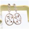 Image 2 : 18K WG 1.38ctw Diamond Drop Earrings, Length:4.4 cm, Weight: 10.8 grams