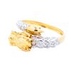Image 2 : Vintage 18K Gold Twoâ€‘Tone Dragon Motif Diamond Ring, Size 7.5