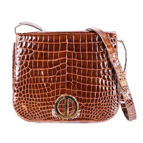 Vintage Christian Dior Genuine Crocodile Leather Shoulder Bag