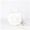 Image 1 : CELINE Mini Besace Cuir Triomphe White Leather Bag
