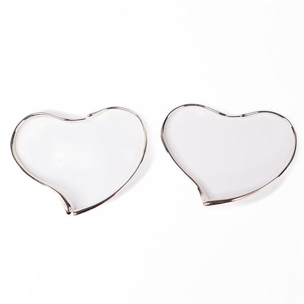 Tiffany & Co. Elsa Peretti Sterling Silver Openâ€‘Heart Hoop Earrings