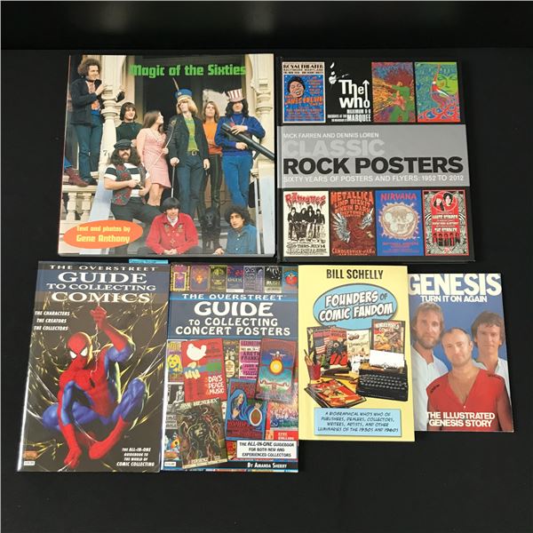 LOT OF VINTAGE POSTERS BOOKS AND RECORD