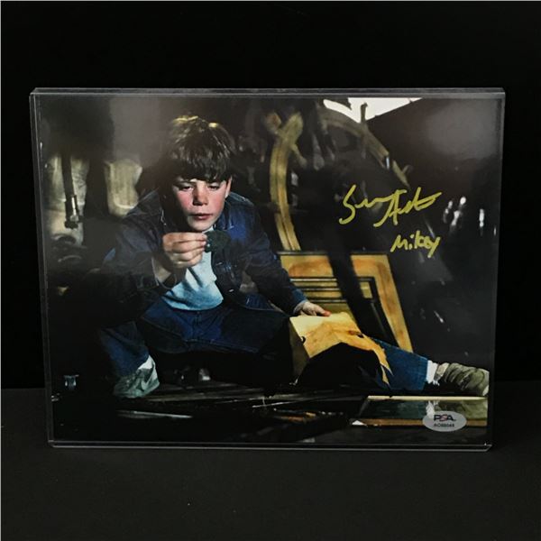 SEAN ASTIN SIGNED GOONIES PICTURE - PSA COA