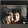 Image 1 : ELIJAH WOOD SIGNED AND INSCRIBED 'ONE RING TO RULE THEM ALL' PICTURE - JSA AND WWOC COA