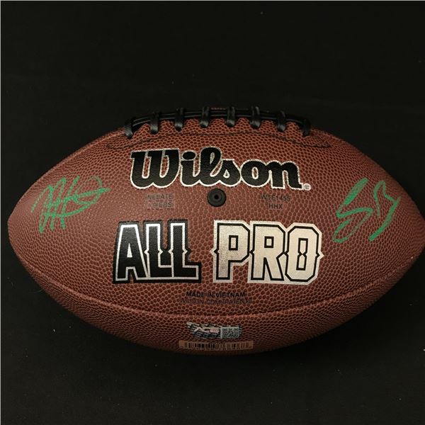SAQUON BARKLEY AND JALEN HURTS SIGNED FOOTBALL ACE COA